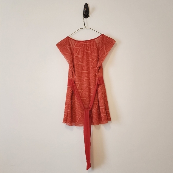 Merona SMALL Shirt W/Tie Orange - Picture 2 of 3